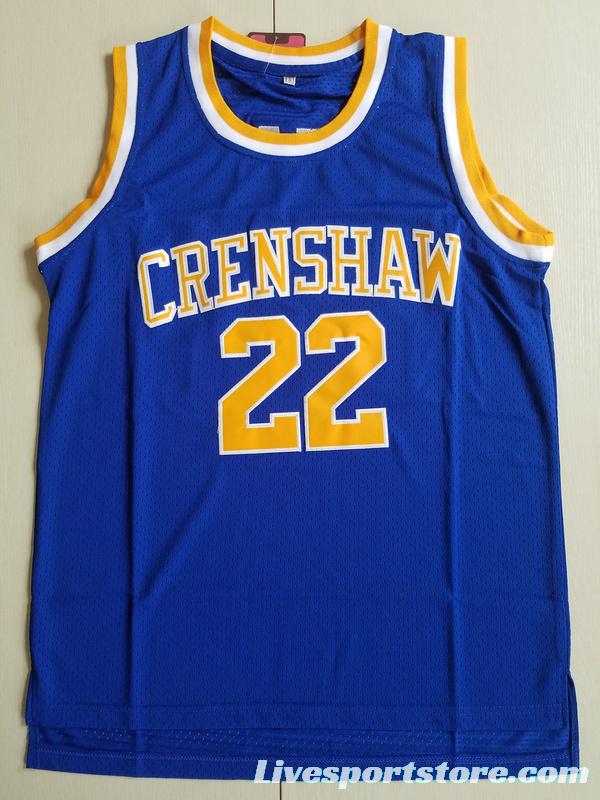 Quincy McCall 22 Crenshaw High School Blue Basketball Jersey Love and Basketball