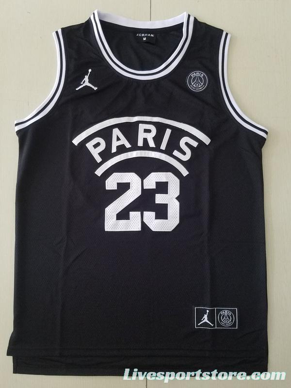 PSG Michael Jordan Black Basketball Jerseys