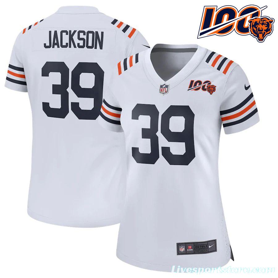 Women's Eddie Jackson White 100th Season Alternate Classic Player Limited Team Jersey