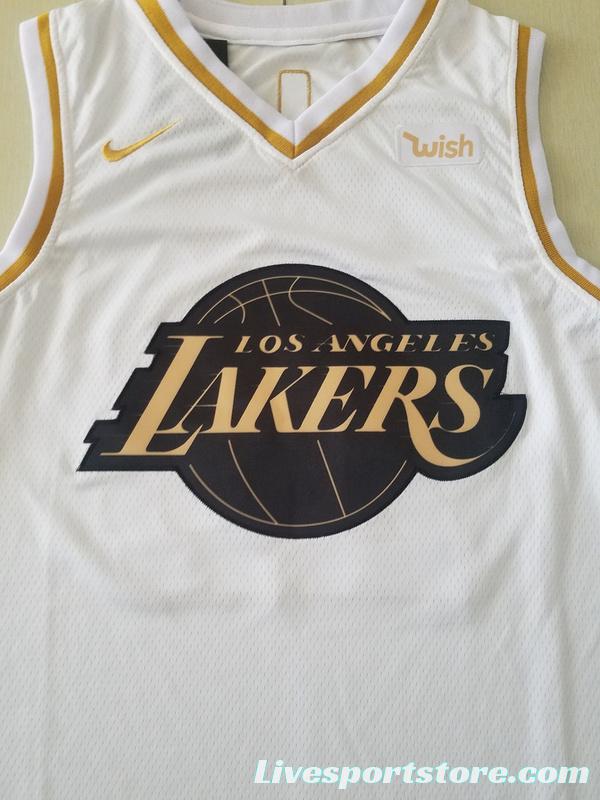 LeBron James 23 White Golden Edition Jersey