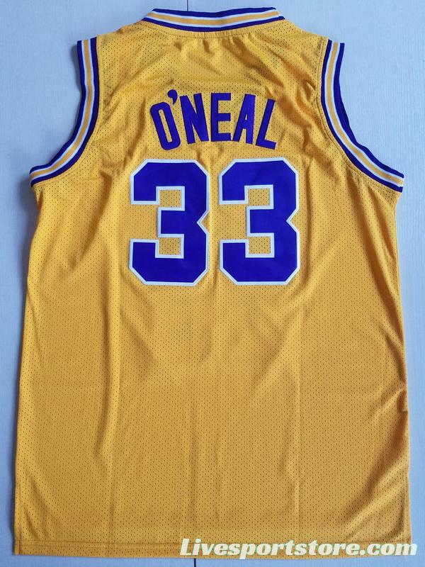 Shaquille O'Neal 33 LSU College Yellow Basketball Jersey