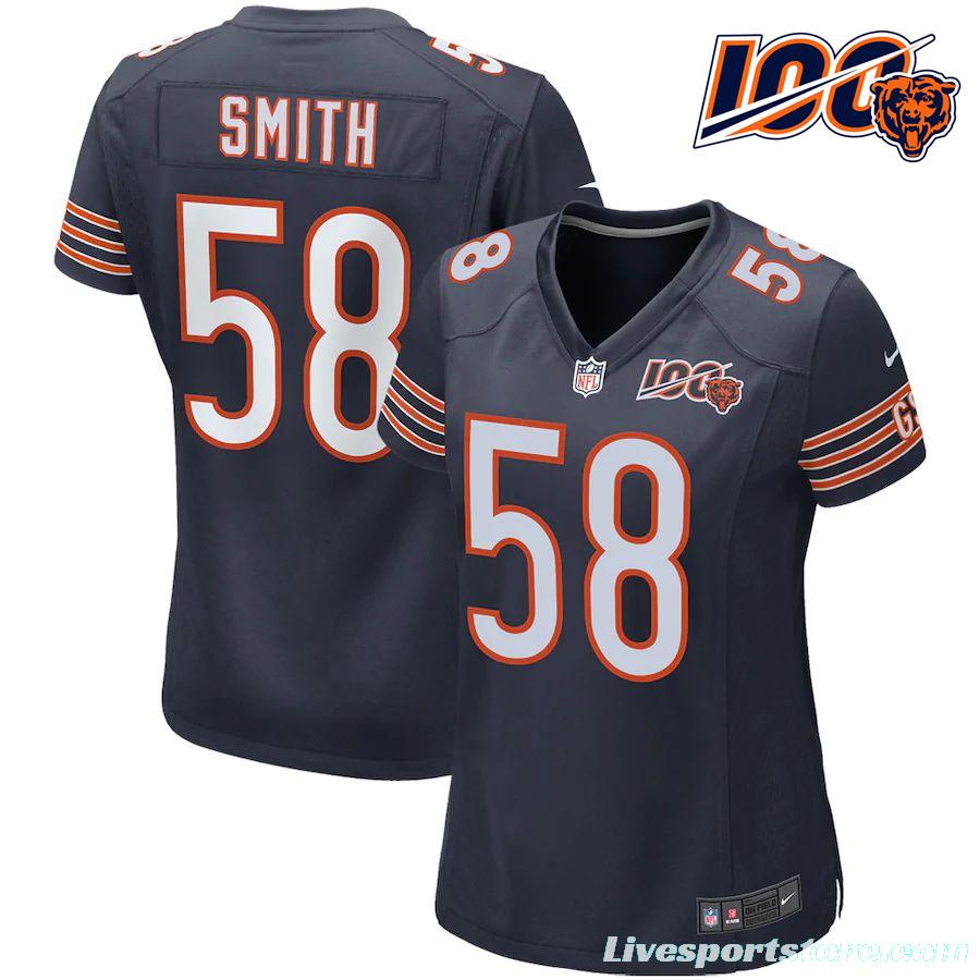 Women's Roquan Smith Navy 100th Season Player Limited Team Jersey