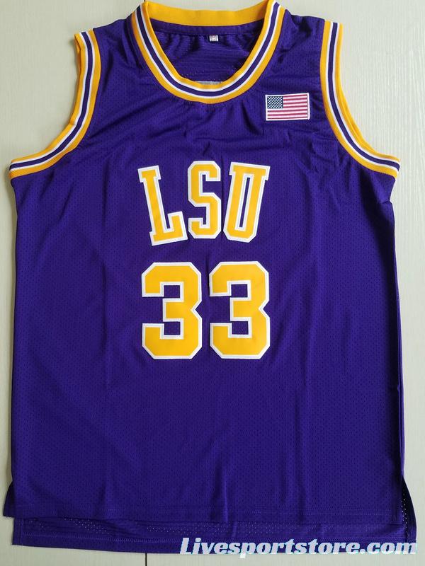 Shaquille O'Neal 33 LSU College Purple Basketball Jersey