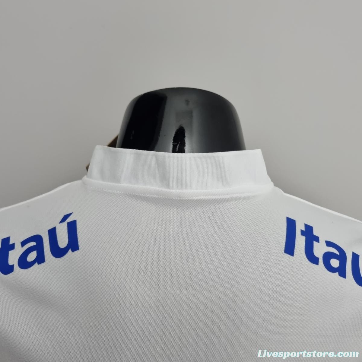 Low Neck POLO Brazil White Soccer Jersey