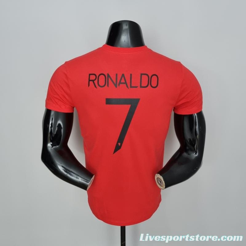 Mens Adidas Manchester United Ronaldo 7 Red T-shirts #K000157