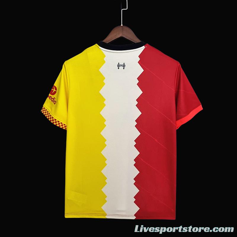 22/23 Liverpool Red Beige Yellow Jersey