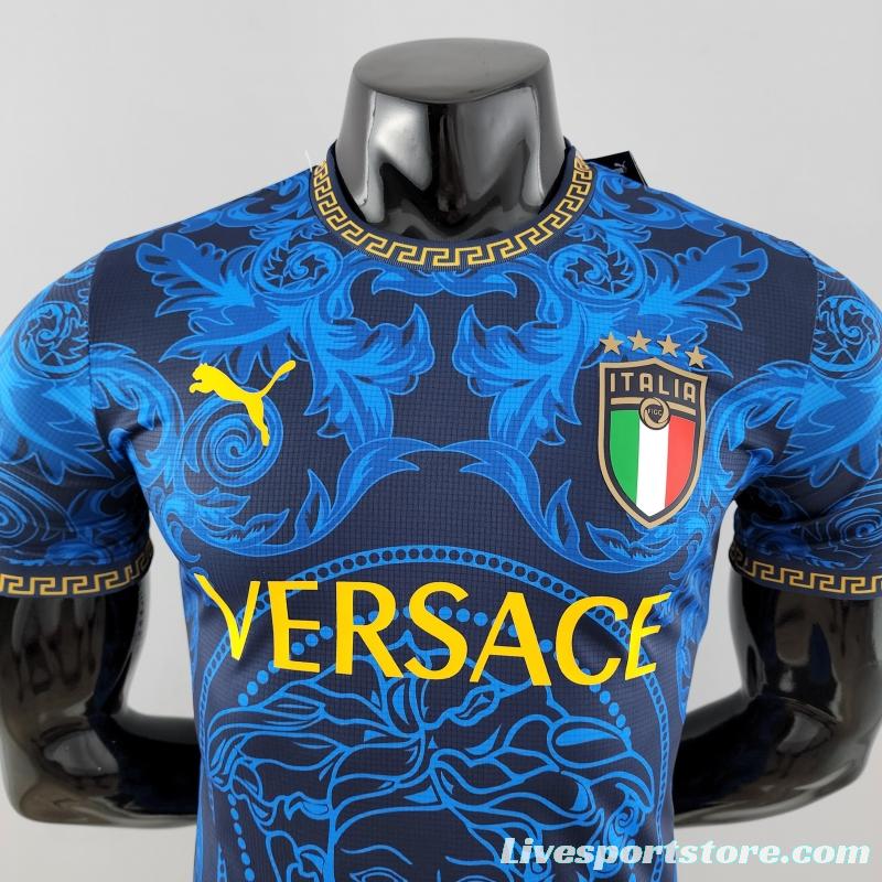 Player Version 2022 Italy X Versace Blue Jersey