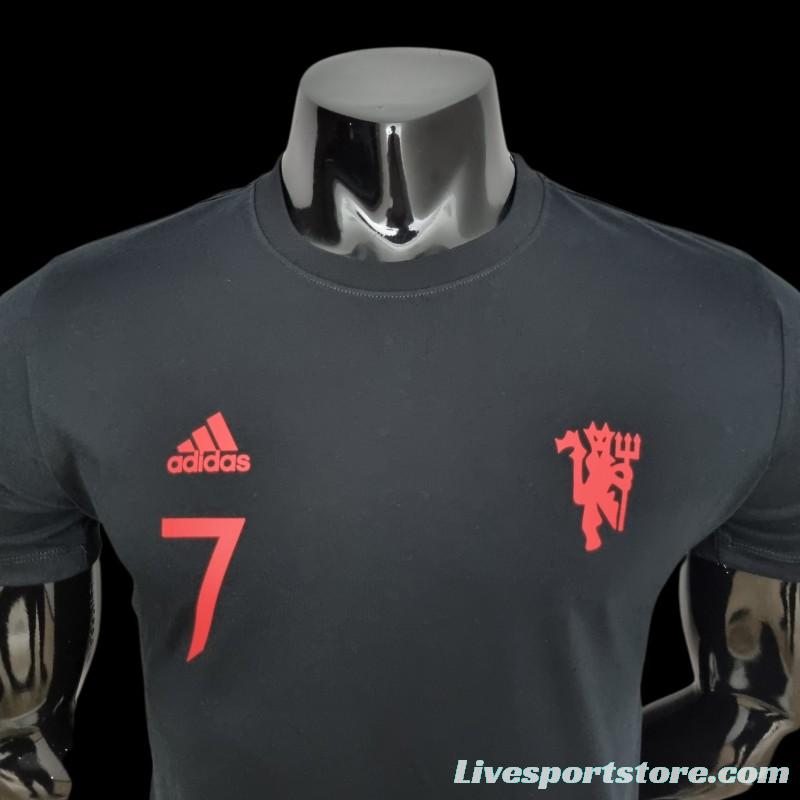 22/23 Manchester United Black T-shirts #0058