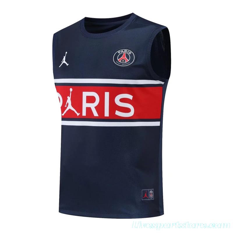 22/23PSG Royal Blue Red Bar Pre-match Training Jersey Vest