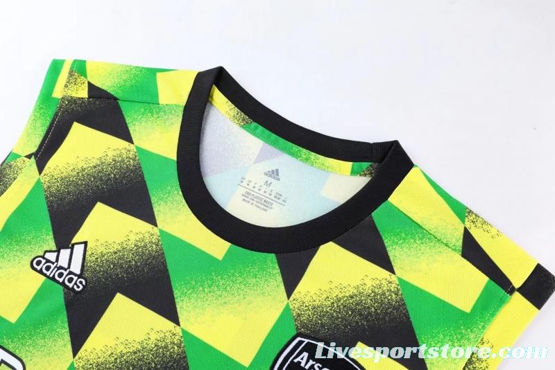 22/23 Arsenal Pre-match Training Jersey Yellow+Green Vest