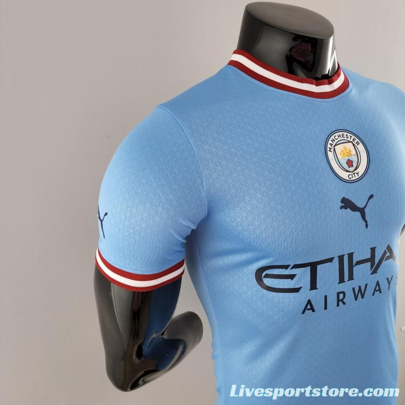 Player Version 22/23 Manchester City Home Soccer Jersey