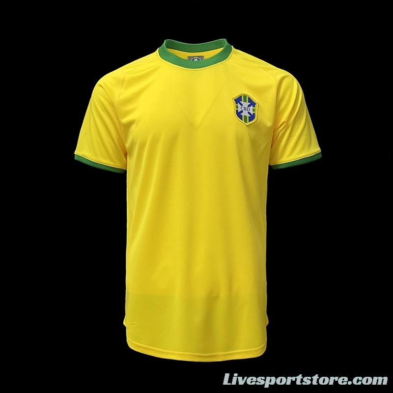 Retro 1970 Brazil Home Soccer Jersey