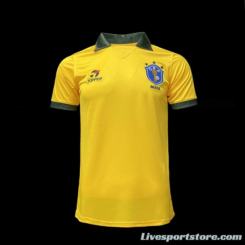 Retro 1988 Brazil Home Soccer Jersey