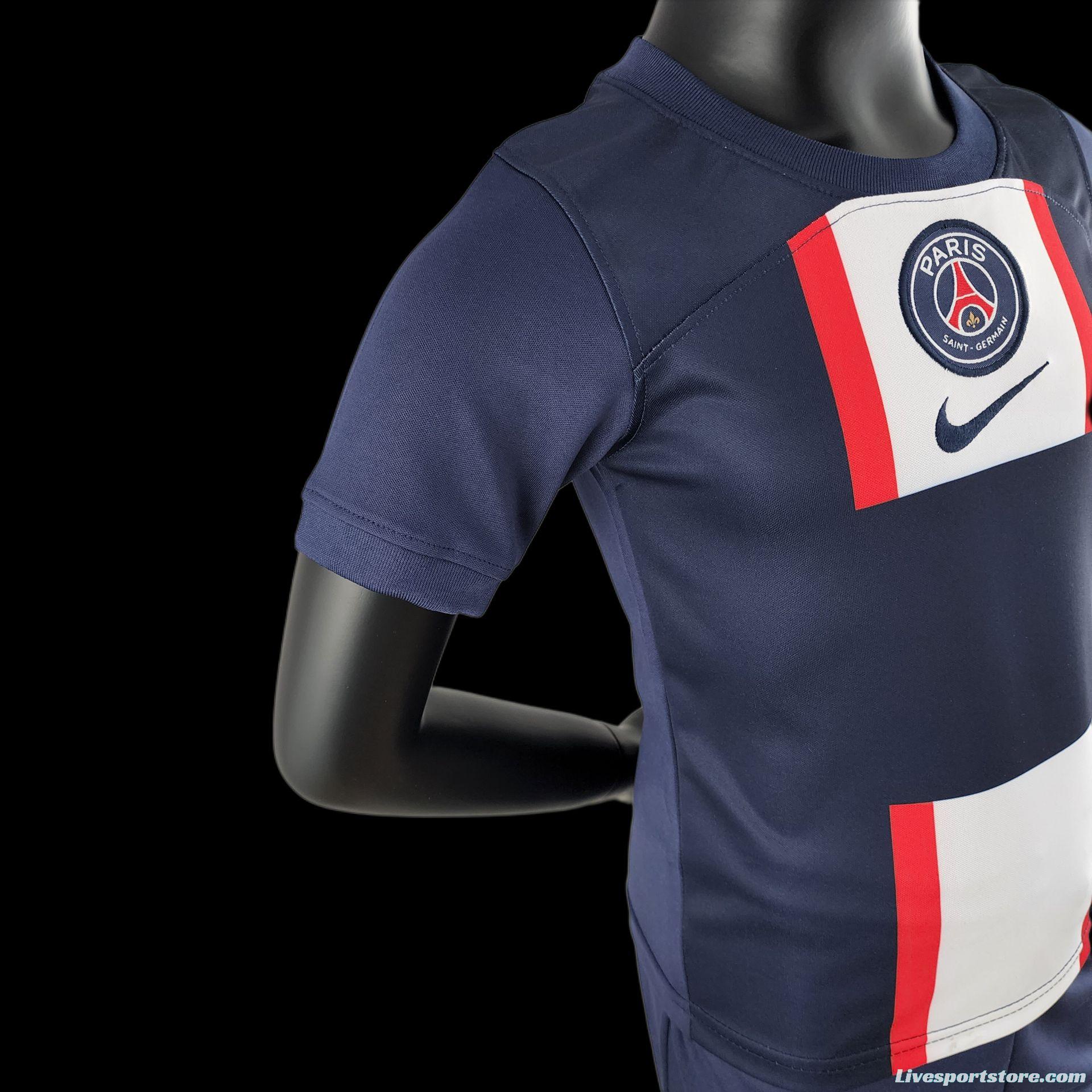 22/23 Kids Kit PSG Home Size：16-28 Soccer Jersey