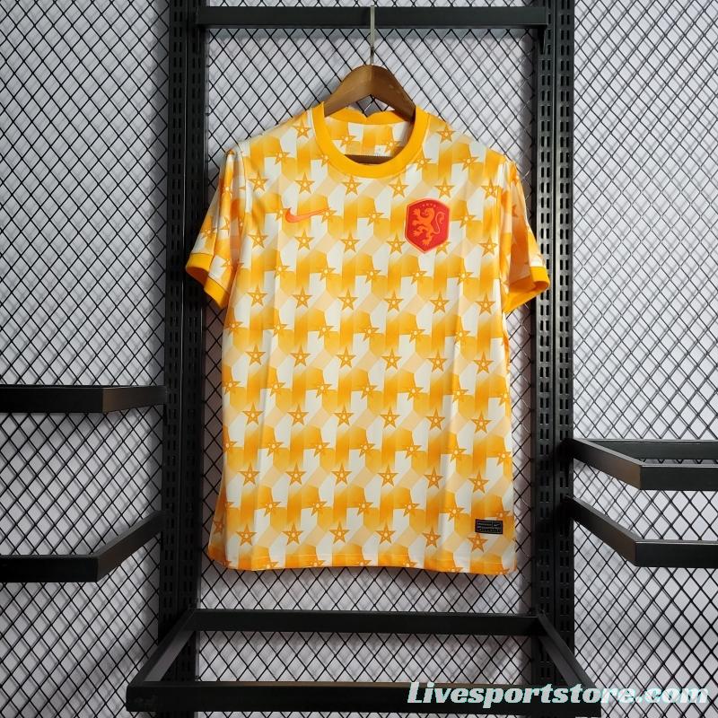 2022 Netherlands Yellow/White Training Jersey