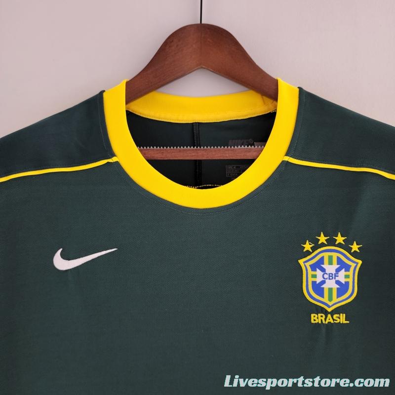 Retro Goalkeeper Brazil 1998 Dark Green Jersey