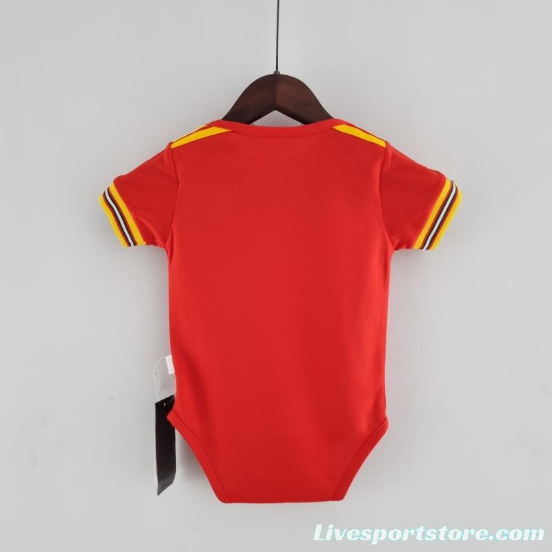 2022 Wales Home Baby KM#0024 9-12 Soccer Jersey