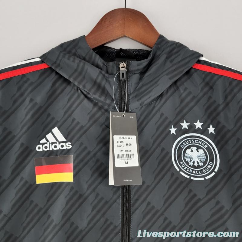 2022 Germany Windbreaker Black Red And White