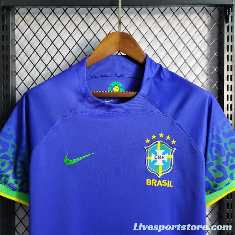 2022 Brazil Away National Team World Cup Soccer Jersey With Special Dragon Namesets