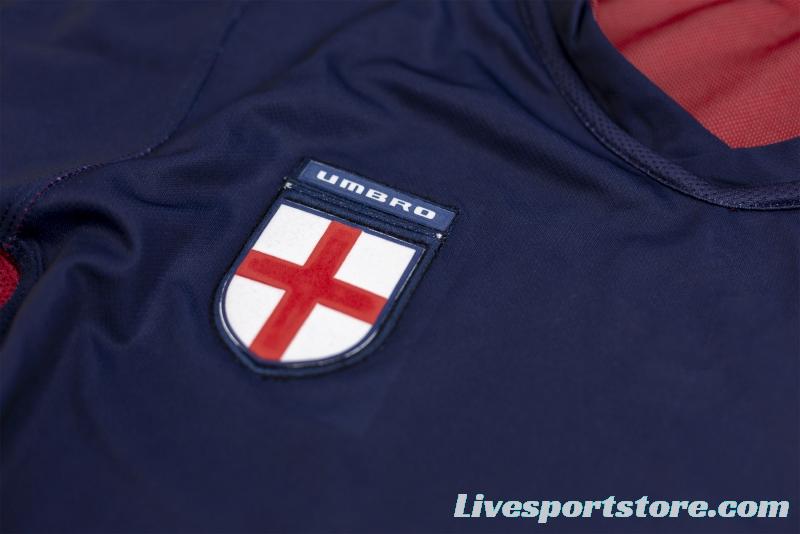 Retro 2002 England Away Reversible (Red/Navy) Soccer Jersey