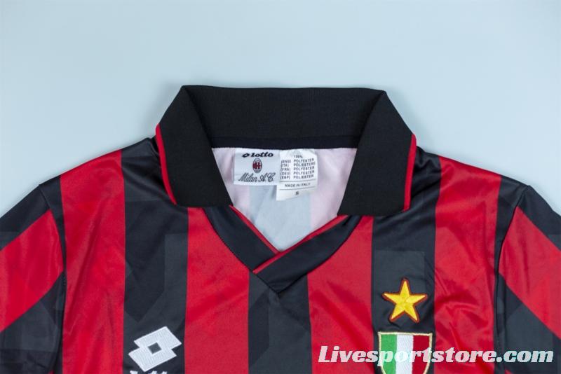 RETRO 92/94 AC Milan Home Soccer Jersey