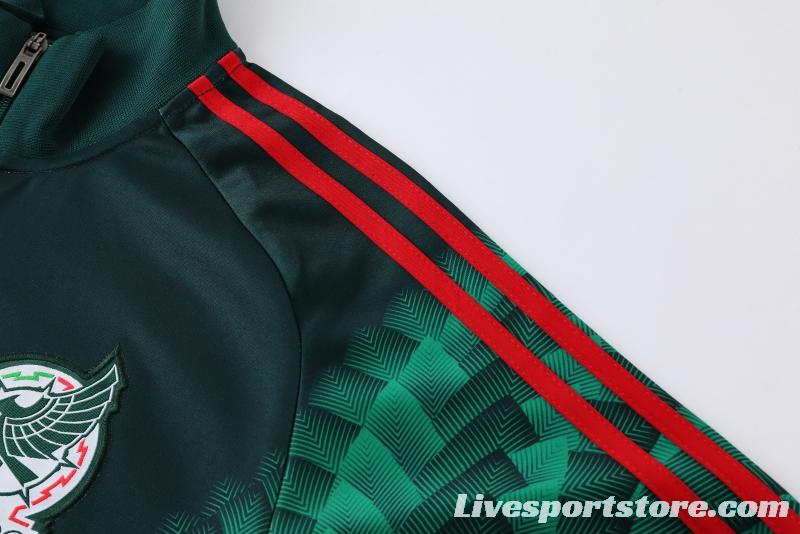 2022 Mexico Dark Green Full Zipper Tracksuit