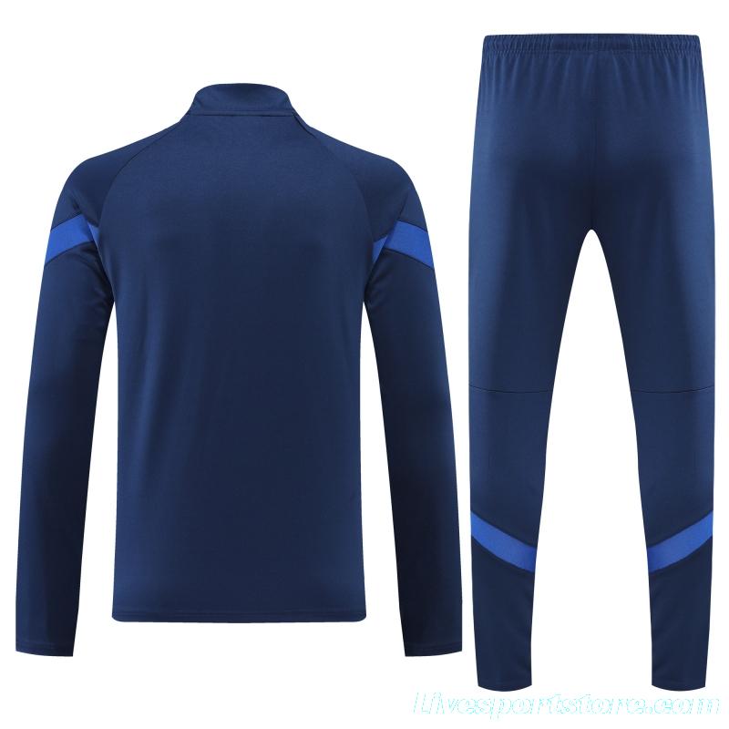 2022 Italy Navy Half Zipper Tracksuit