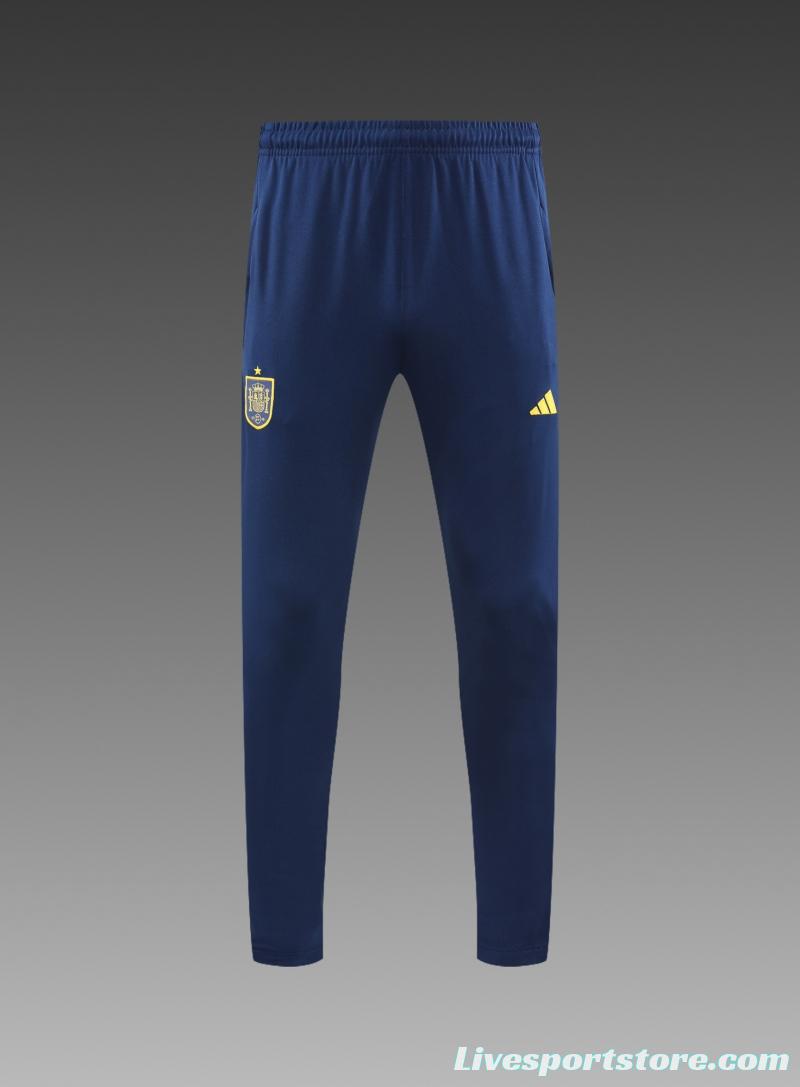 2022 Spain Navy Half Zipper Tracksuit