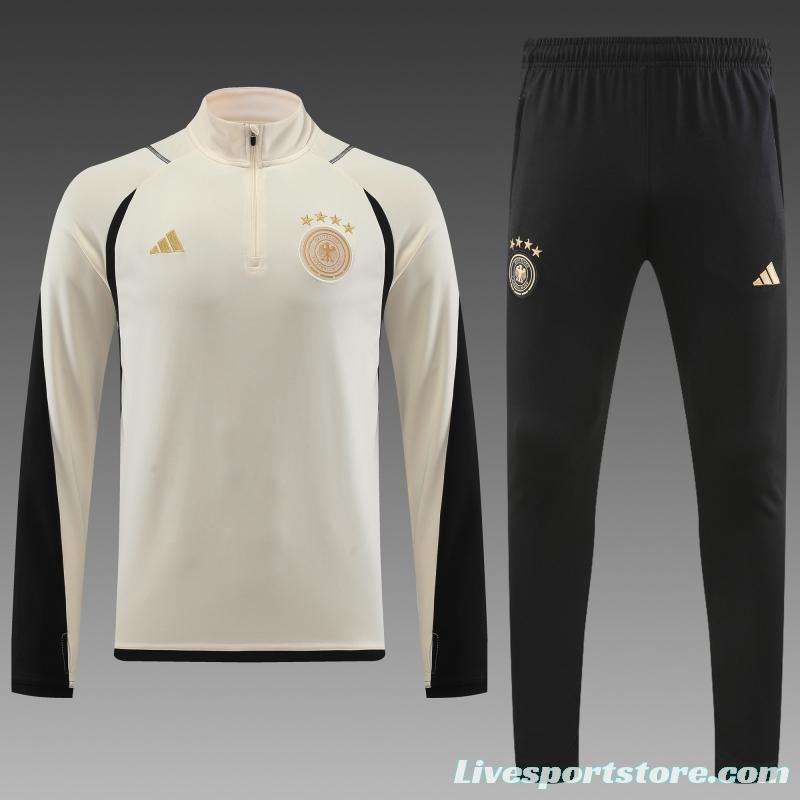 2022 Germany Khaki Half Zipper Tracksuit