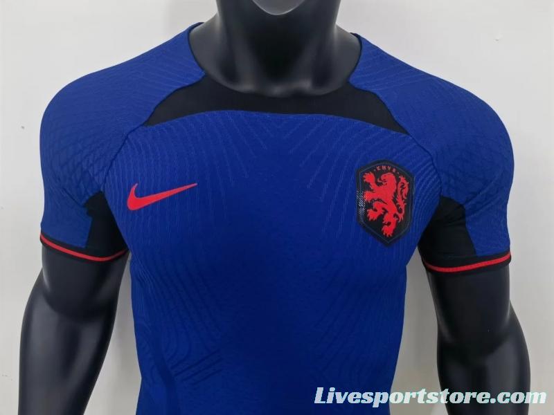 Player Version 2022 Netherlands Away Soccer Jersey