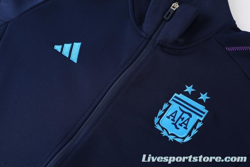 2022 Argentina Navy Full Zipper Tracksuit