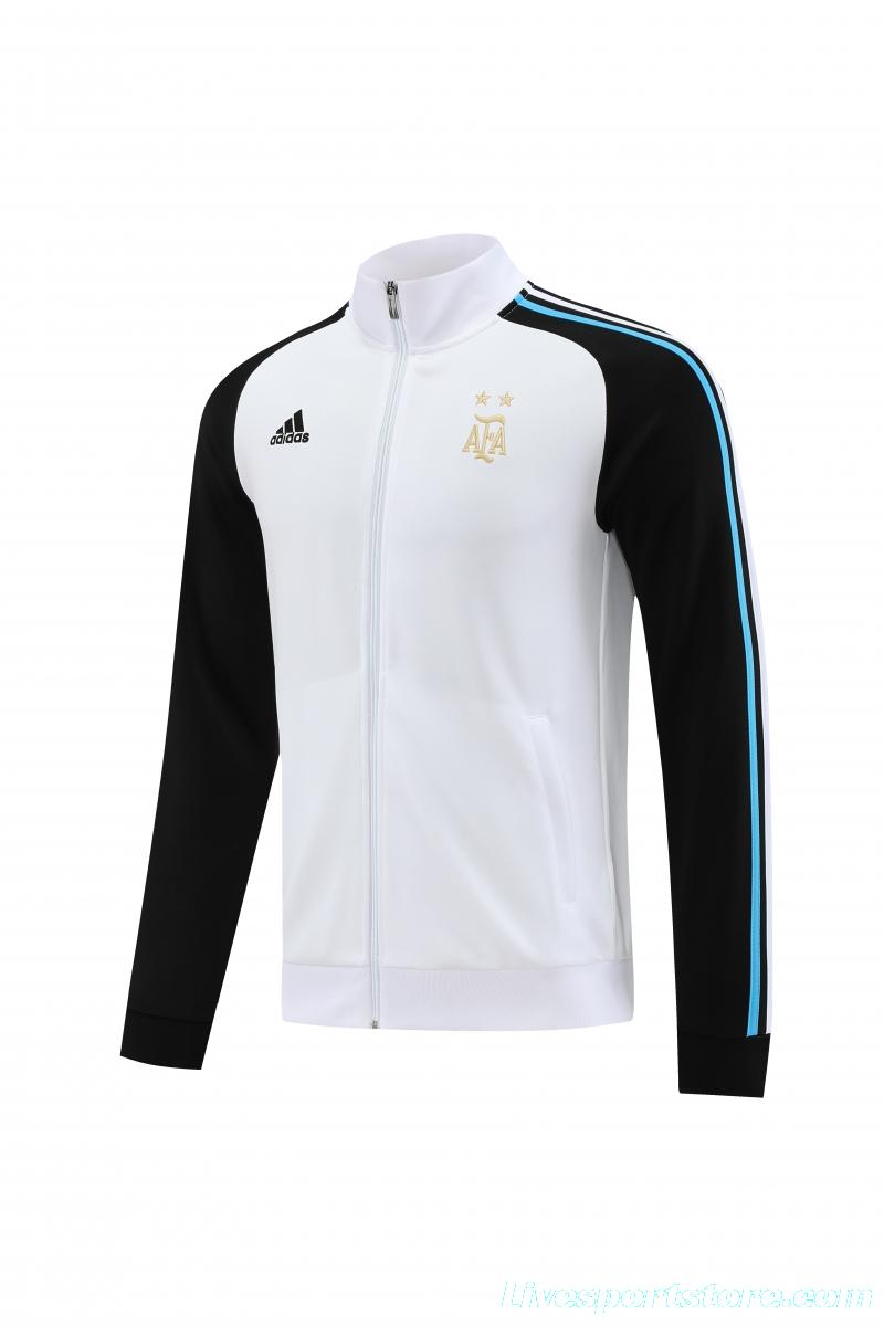 2022 Argentina White Full Zipper Tracksuit