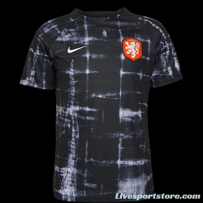 2022 Netherlands Black Pre-Match Jersey