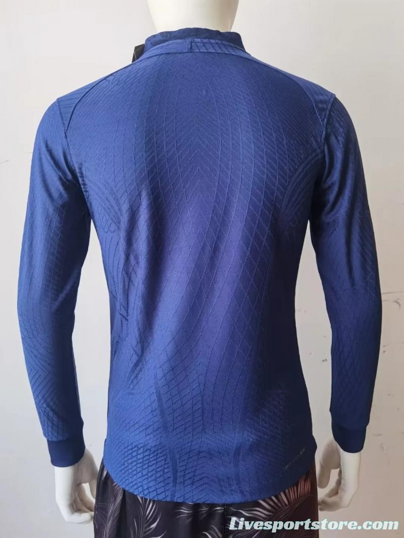 Player Version 2022 France Home Long Sleeve Jersey