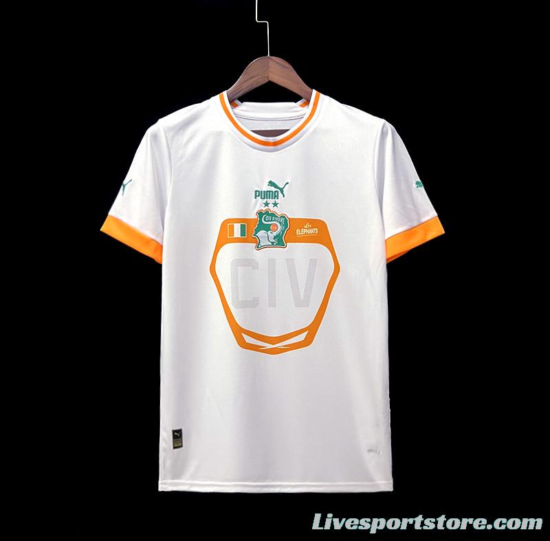 22/23 IVORY COAST Away White Jersey