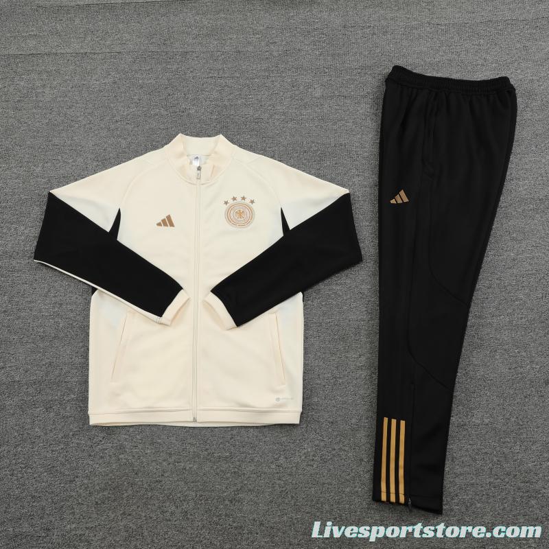 2022 Germany White Full Zipper Tracksuit