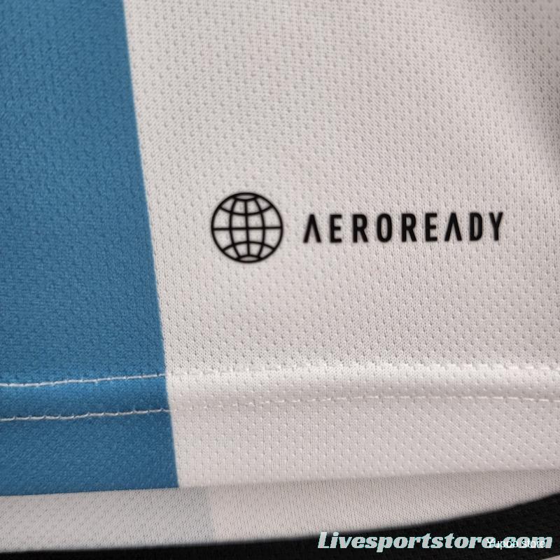 3 Stars 2022 Argentina Home Jersey CAMPEONES DEL MUNDO Printing