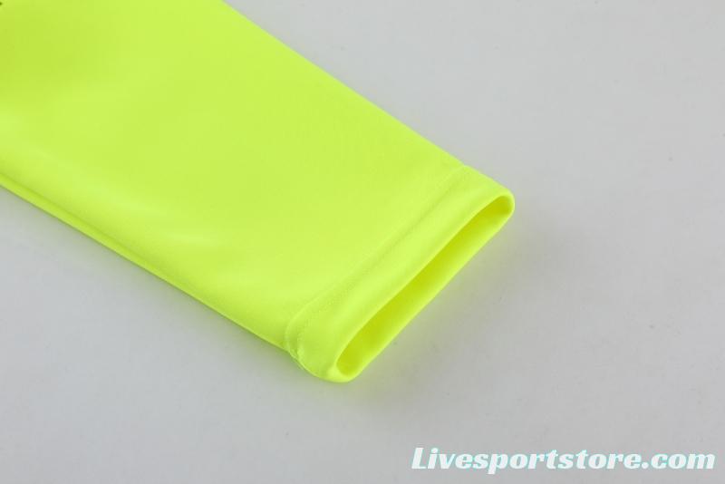 2022 Senegal Fluorescent Yellow Full Zipper Tracksuit