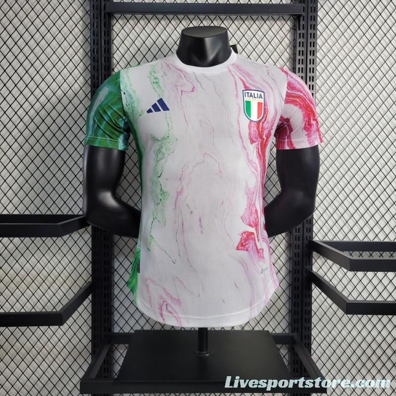 Player Version 2023 Italy FIGC Pre-Match White Jersey