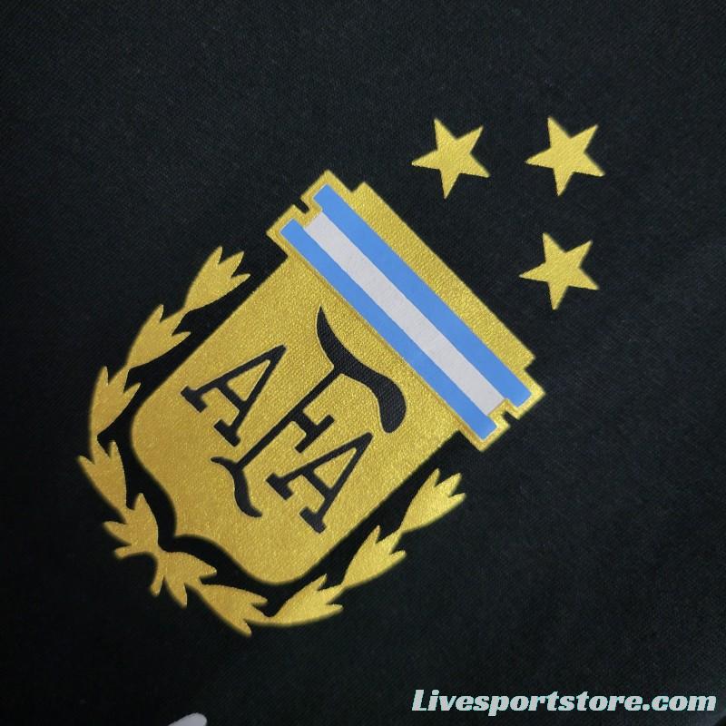 2023 Argentina Black Casual T-Shirts