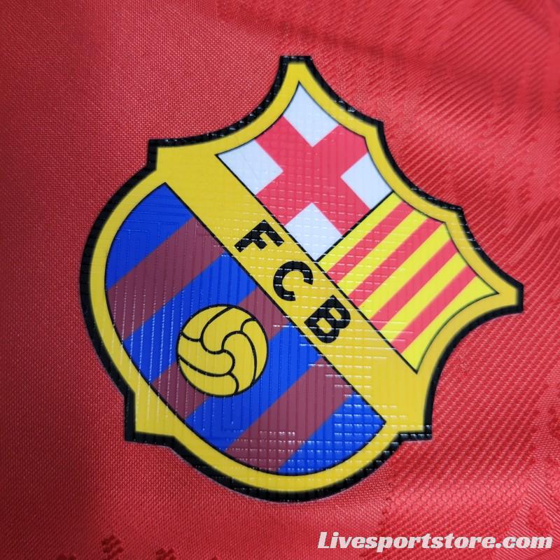 Player Version 23-24 Barcelona Red Blue Classic Jersey