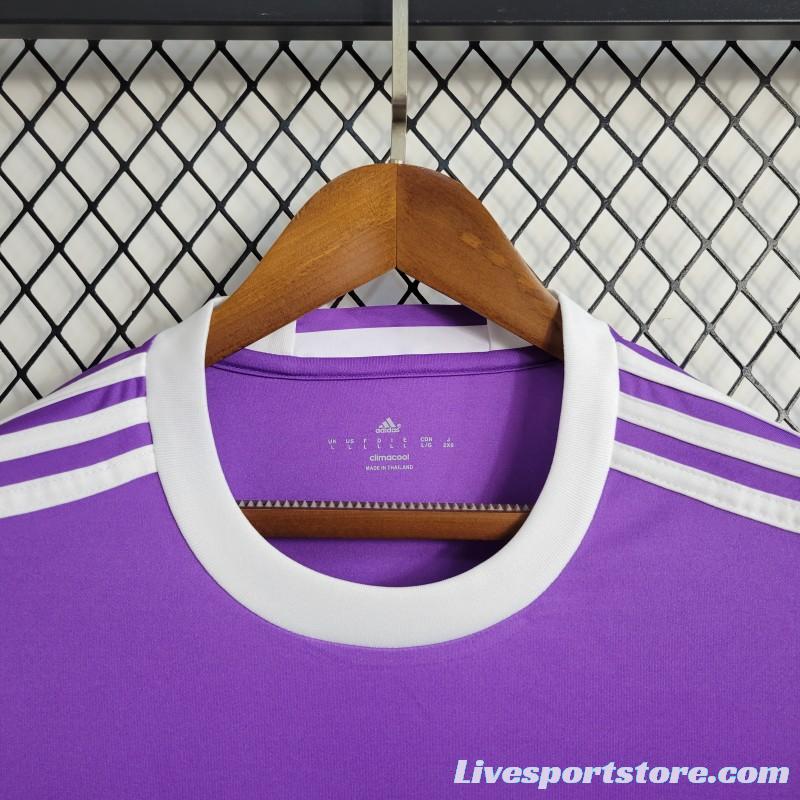 Retro Long Sleeve Real Madrid 17/18 Away Purple Jersey