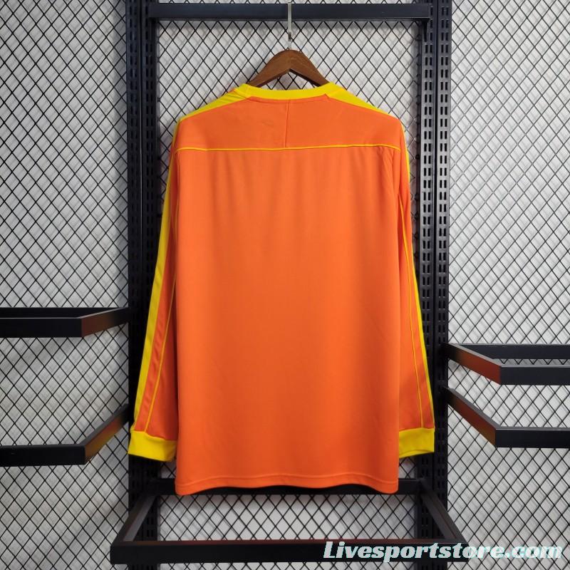 Retro Long Sleeve 1998 Brazil Goalkeeper Orange Jersey