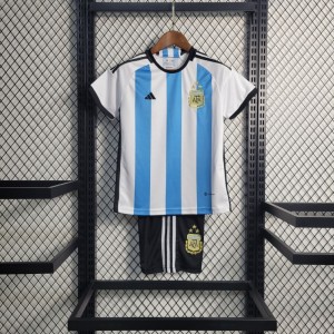 3-Stars 2023 Kids Argentina Home Jersey