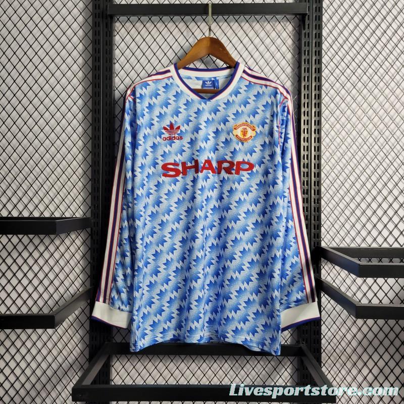 Retro Long Sleeve 90/92 Manchester United Away Jersey