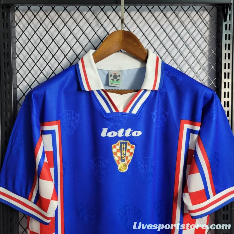 Retro 1998 Croatia Away Blue Jersey