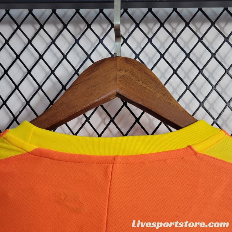 Retro Long Sleeve 1998 Brazil Goalkeeper Orange Jersey