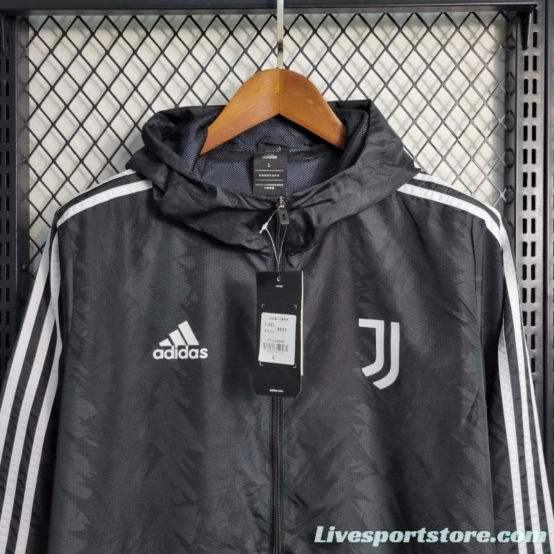 23-24 Juventus Black Windbreaker