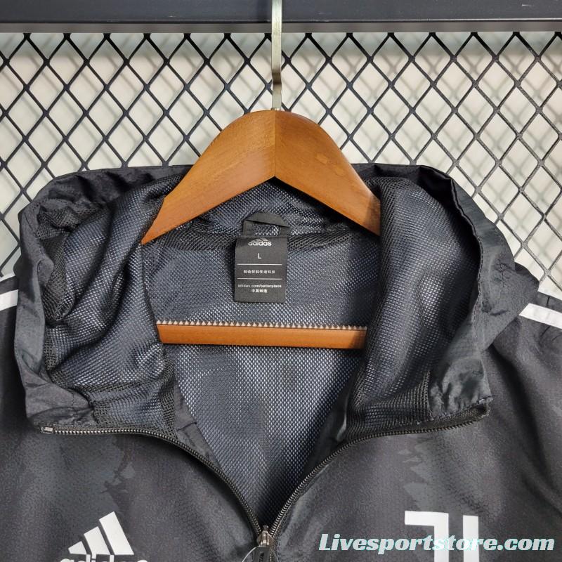 23-24 Juventus Black Windbreaker