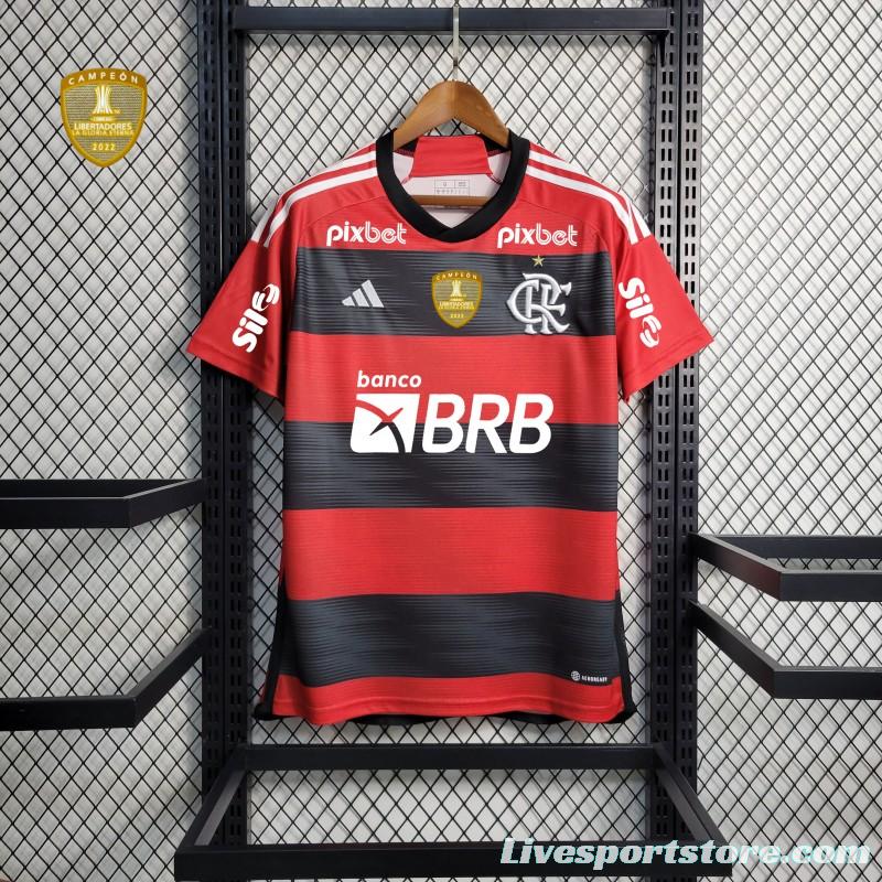 23/24 Flamengo Home Jersey With All Sponsors+Patches